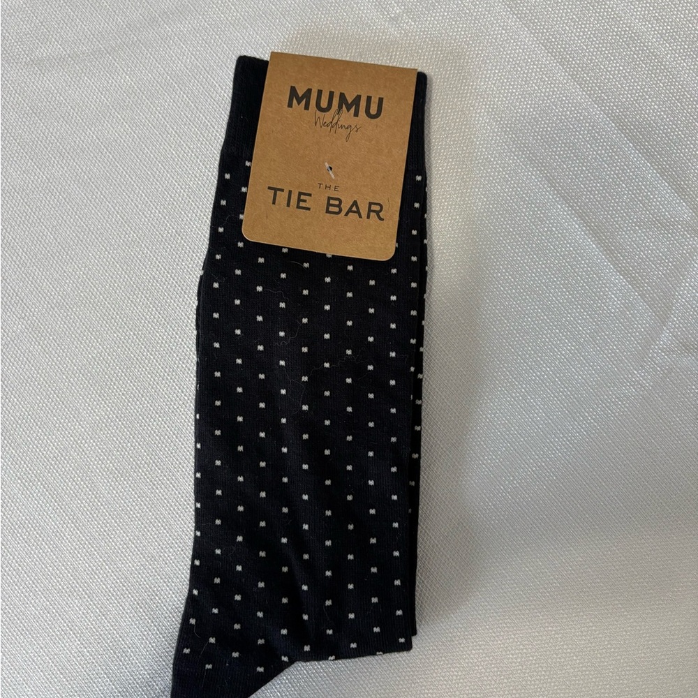 NWT MUMU x The Tie Bar Black and White Pattern Socks Wedding